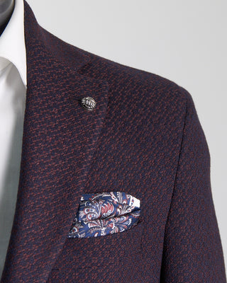 Jack Victor Hampton Fit Comfortwear Stretch Jacquard Wool Knit Sport Jacket Bordeaux 450