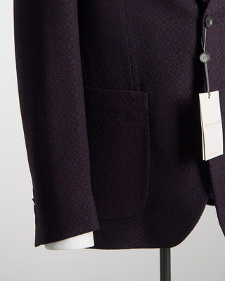 Jack Victor Hampton Fit Comfortwear Stretch Jacquard Wool Knit Sport Jacket Bordeaux 452