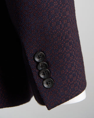 Jack Victor Hampton Fit Comfortwear Stretch Jacquard Wool Knit Sport Jacket Bordeaux 454