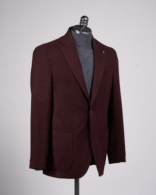 Jack Victor Burgundy Melange Wool Stretch Pique Hampton Sport Jacket Burgundy 5 2258