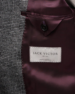Jack Victor Black  White Prince Of Wales Wool Viscose Stretch Hampton Sport Jacket Black  White 15 5291