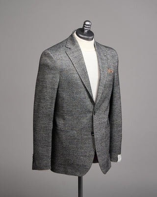 Jack Victor Black  White Prince Of Wales Wool Viscose Stretch Hampton Sport Jacket Black  White 9 5288