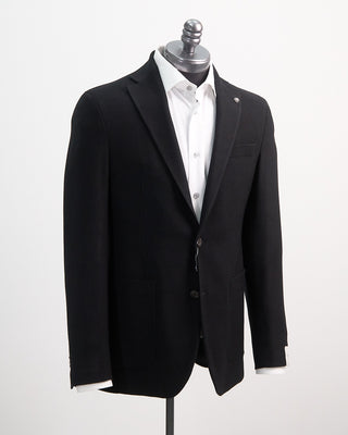 Jack Victor Black Hopsack Comfortwear Hampton Fit Blazer Black
