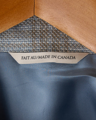 Jack Victor Stretch Wool Blend Tonal Check Soft Jacket Light Blue 18