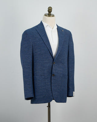 Jack Victor Textured Cotton Jersey Soft Blazer Blue 1403