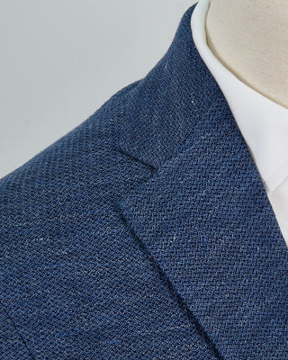 Jack Victor Textured Cotton Jersey Soft Blazer Blue 1405