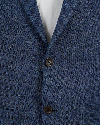 Jack Victor Textured Cotton Jersey Soft Blazer Blue 1407