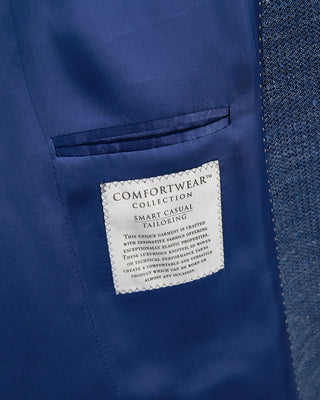 Jack Victor Textured Cotton Jersey Soft Blazer Blue 1410