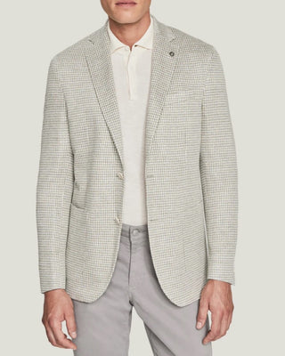 Jack Victor Jersey Houndstooth Stretch Soft Jacket Ivory  Taupe 1