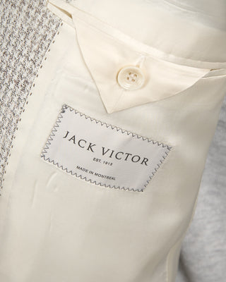 Jack Victor Jersey Houndstooth Stretch Soft Jacket Ivory  Taupe 51