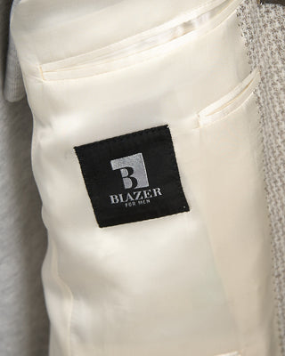 Jack Victor Jersey Houndstooth Stretch Soft Jacket Ivory  Taupe 52