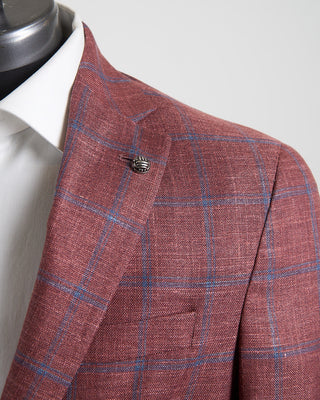 Jack Victor Stretch Summertime Check Hopsack Soft Jacket Red 1293