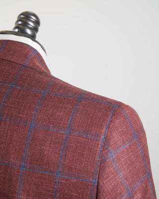 Jack Victor Stretch Summertime Check Hopsack Soft Jacket Red 1294