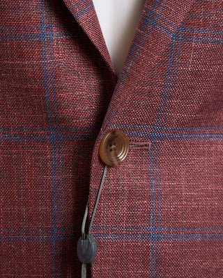 Jack Victor Stretch Summertime Check Hopsack Soft Jacket Red 1295