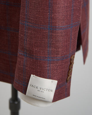 Jack Victor Stretch Summertime Check Hopsack Soft Jacket Red 1296