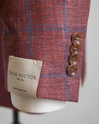 Jack Victor Stretch Summertime Check Hopsack Soft Jacket Red 1297