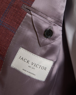 Jack Victor Stretch Summertime Check Hopsack Soft Jacket Red 1298