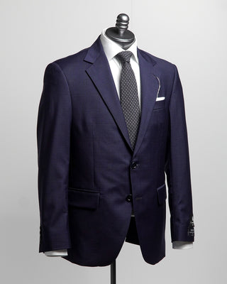 Coppley Navy Super 110s Subtle Check All Season Suit Navy  16