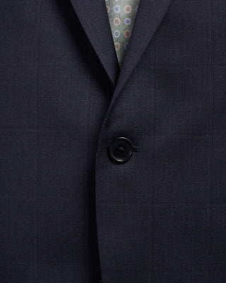 Coppley Super 110s Wool Tonal Navy Birdseye Windowpane Suit Navy 1 2651