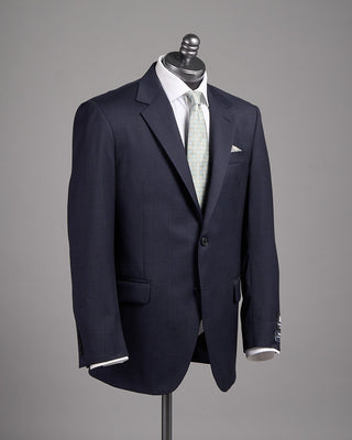 Coppley Super 110s Wool Tonal Navy Birdseye Windowpane Suit Navy 9 2647