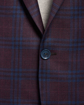 Coppley Super 130s Wool Check Gibson Fit Sport Jacket Bordeaux 11 2614