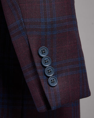Coppley Super 130s Wool Check Gibson Fit Sport Jacket Bordeaux 13 2612