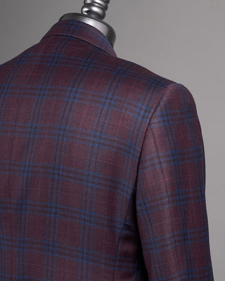Coppley Super 130s Wool Check Gibson Fit Sport Jacket Bordeaux 16 2617