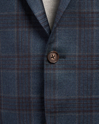 Coppley Super 130s Wool Check Gibson Fit Sport Jacket Denim 10 2577