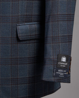 Coppley Super 130s Wool Check Gibson Fit Sport Jacket Denim 11 2576