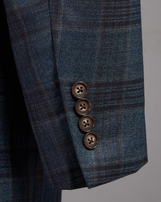 Coppley Super 130s Wool Check Gibson Fit Sport Jacket Denim 12 2575