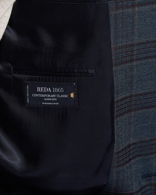 Coppley Super 130s Wool Check Gibson Fit Sport Jacket Denim 2582