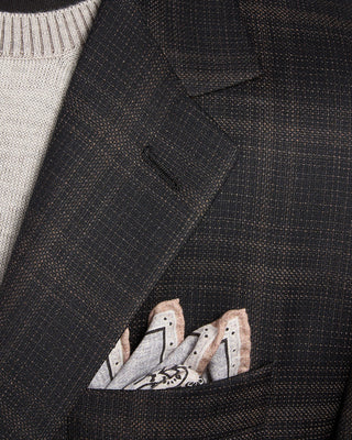 Coppley Super 130s Wool Check Gibson Fit Sport Jacket Black  Brown 6 2587