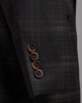 Coppley Super 130s Wool Check Gibson Fit Sport Jacket Black  Brown 9 2584