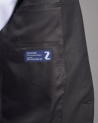 Coppley Super 120s Wool Charcoal Nailhead Suit Charcoal 2646