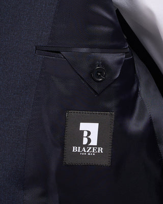 Coppley Super 130s Wool Solid Navy Melange Suit Navy 10 2636