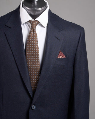 Coppley Super 130s Wool Solid Navy Melange Suit Navy 1 2634