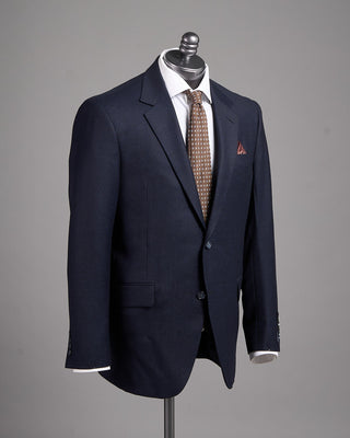 Coppley Super 130s Wool Solid Navy Melange Suit Navy 4 2629