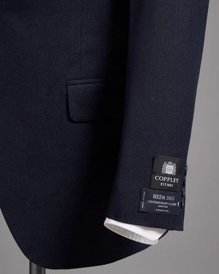 Coppley Super 130s Wool Solid Navy Melange Suit Navy 6 2631
