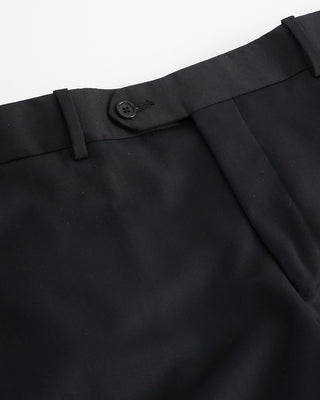 Coppley Solid Black Super 100s Twill All Season Suit Black  11