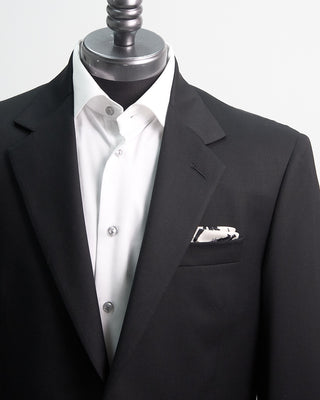 Coppley Solid Black Super 100s Twill All Season Suit Black  2