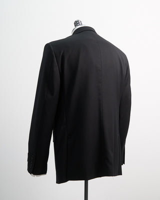 Coppley Solid Black Super 100s Twill All Season Suit Black  5