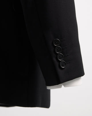 Coppley Solid Black Super 100s Twill All Season Suit Black  6