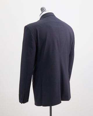 Coppley Stretch Wool Tonal Check Suit Navy 1 1