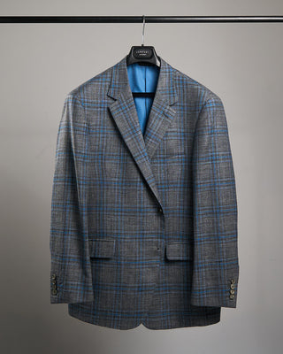 Coppley Silver  Blue Summertime Check Sport Jacket Silver 1