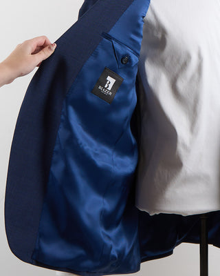 Coppley Attivo Stretch Mini Houndstooth Blue Suit Blue 1472