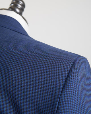 Coppley Attivo Stretch Mini Houndstooth Blue Suit Blue 1474