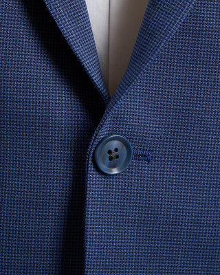Coppley Attivo Stretch Mini Houndstooth Blue Suit Blue 1476