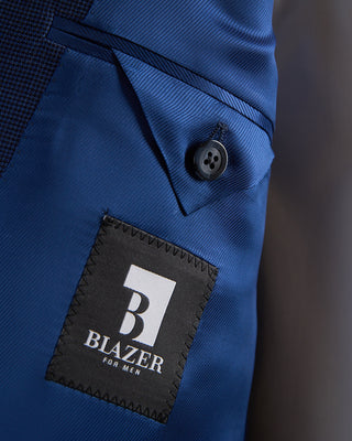 Coppley Attivo Stretch Mini Houndstooth Blue Suit Blue 1478