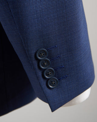Coppley Attivo Stretch Mini Houndstooth Blue Suit Blue 1479