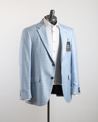 Coppley 100% Bamboo Ice Blue Check Sport Jacket Light Blue 1372